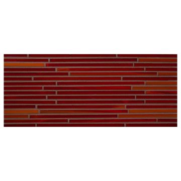 Stalks katami glass mosaic in Ruby color with a gloss finish.
