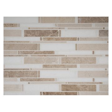 Horizonte marble mosaic in Kingsley Blend with a polished finish.