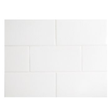 3" x 6" ceramic subway tile in White with a crackle finish.