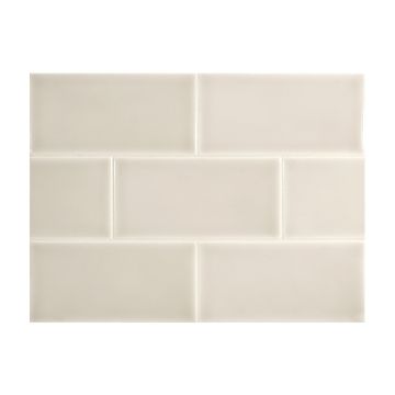 3" x 6" ceramic subway tile in Silver Land color with a gloss finish.