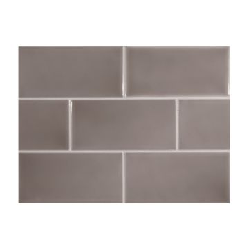 3" x 6" ceramic subway tile in Tanbarlane color with a gloss finish.