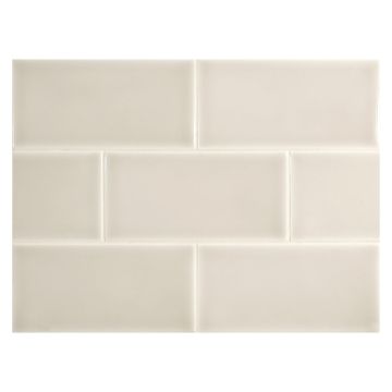 4" x 8" ceramic field tile in Silver Land color with a gloss finish.