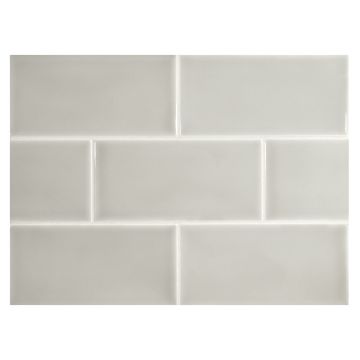 4" x 8" ceramic field tile in Grey Rock color with a gloss finish.