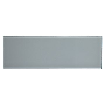 4" x 12" glass field tile in Ganders Gray color with a gloss finish.