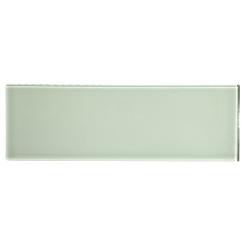 4" x 12" glass field tile in Reservoir Green color with a gloss finish.