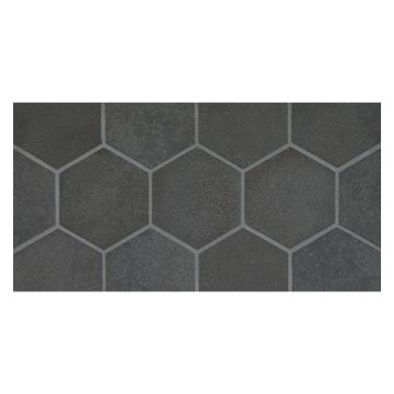 3" hexagon mosaic in honed Basalto.