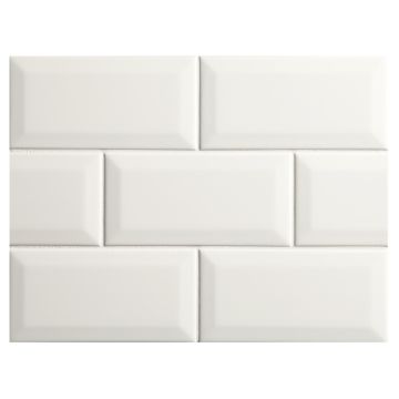 3" x 6" beveled ceramic tile in Balsa color with a gloss finish.