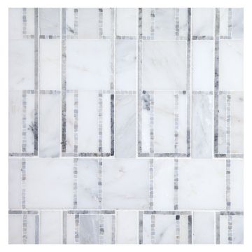 Allude-Enshante mosaic in honed Arcello and polished Grey marble.
