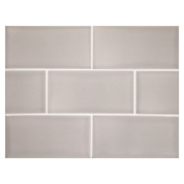 Vermeere 3" x 6" ceramic subway tile in Grey Stone Marble with crackle finish.