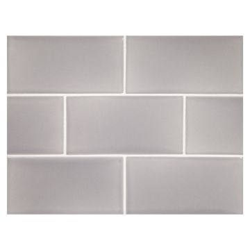 Vermeere 3" x 6" ceramic subway tile in Southsea Pearl with a gloss finish.