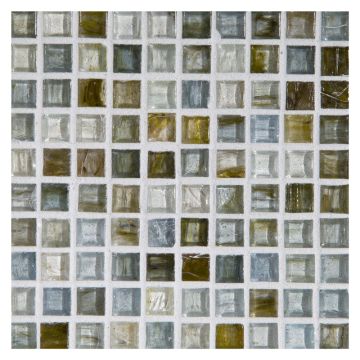 1/2" Mini Square glass mosaic in Stronom color with a natural finish.