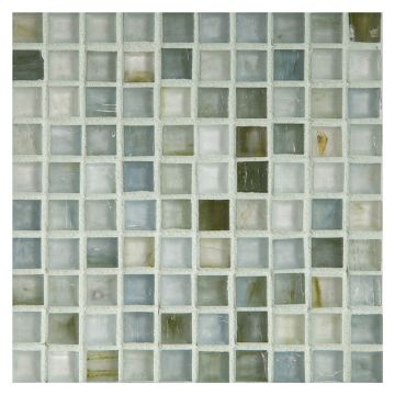 1/2" Mini Square glass mosaic in Selium color with a silk finish.
