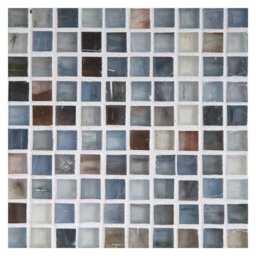 1/2" Mini Square glass mosaic in Oxy color with a silk finish.