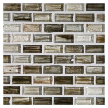 1/2" x 1" Mini Brick glass mosaic in Vadion color with a natural finish.