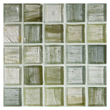1" Square glass mosaic in Selium color with a natural finish.