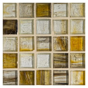 1" Square glass mosaic in Ton color with a natural finish.