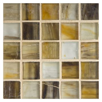 1" Square glass mosaic in Ton color with a silk finish.