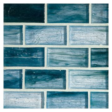 1" x 2" Brick glass mosaic in Iobine color with a natural finish.