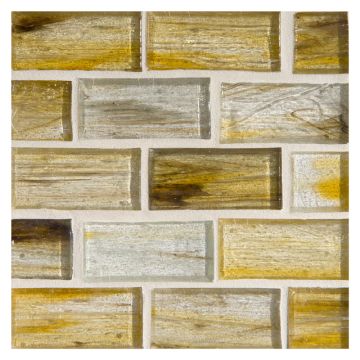 1" x 2" Brick glass mosaic in Yettreon color with a natural finish.
