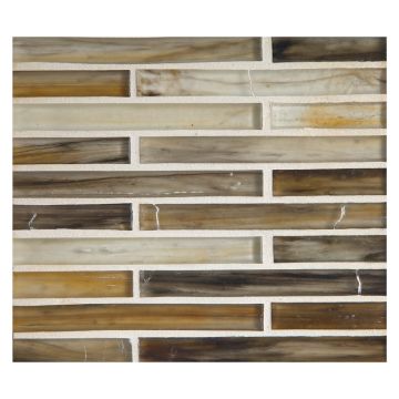 1/2" x 4" Brick glass mosaic in Ton color with a silk finish.