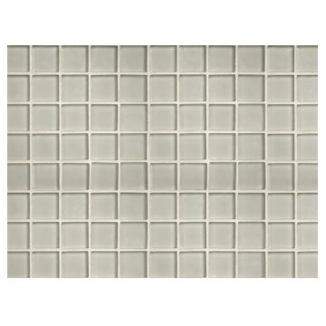 1" square glass mosaic in Pinta color with a silk finish.