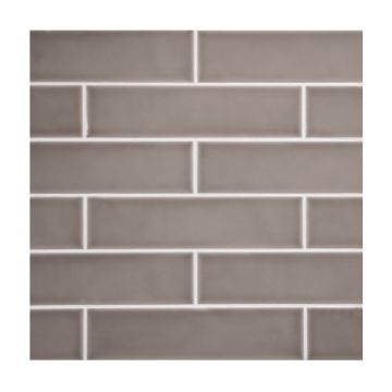 2" x 8" ceramic subway tile in Tanbarlane color with a gloss finish.