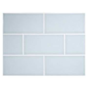 3" x 6" ceramic subway tile in Blue color with a crackle finish.