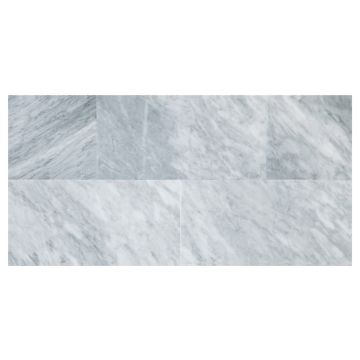 6" x 12" field tile in polished Bardiglio Nublado Light marble.