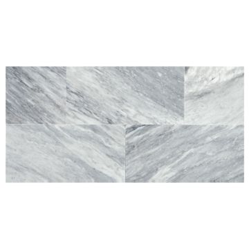 6" x 12" field tile in polished Bardiglio Turno marble.
