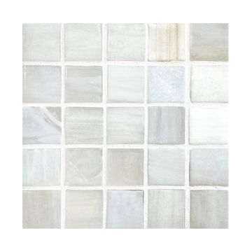 1" Square glass mosaic in Aslon color with a pearl finish.