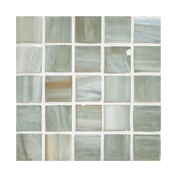 1" Square glass mosaic in Pianso color with a silk finish.