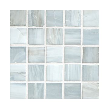 1" Square glass mosaic in Luce color with a silk finish.