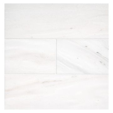 4" x 12" field tile in honed Ice Cap Mist marble.