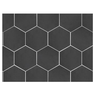 8" Hexagon | Black - Matte | Parson Glazed Porcelain Tile