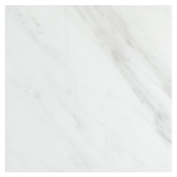 12" x 12" field tile in honed White Blossom marble. 