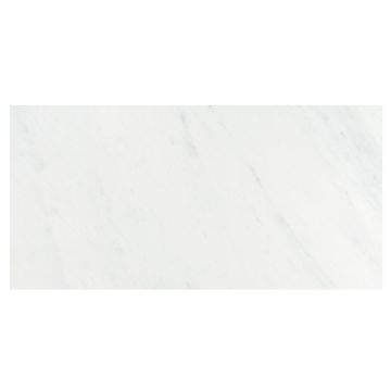 12" x 24" field tile in honed White Blossom marble. 