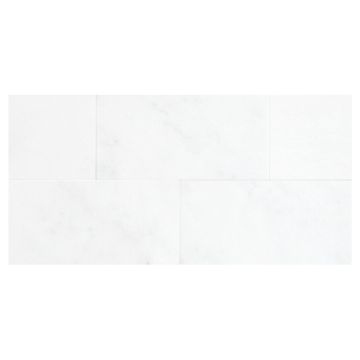 6" x 12" field tile in honed White Blossom marble. 