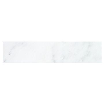 4" x 18" field tile in honed White Blossom marble. 