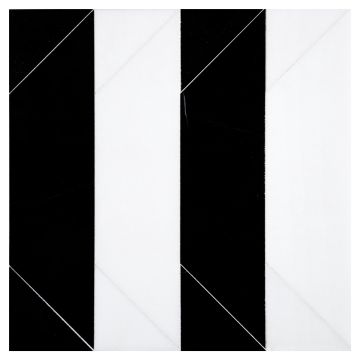 Streamline Moderne Solid tile pattern in Thassos and Nero Marquina marble.