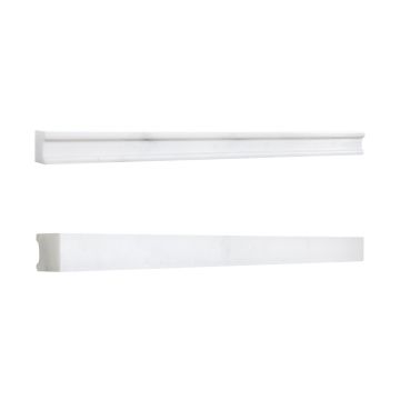 3/4" x 12" Architectural Pencil Trim in honed White Blossom marble.