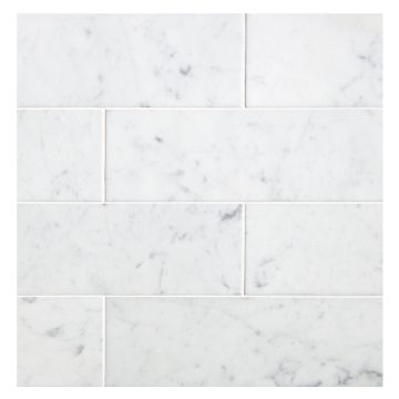 3" x 9" Marble Tile | Carrara Claro Light - Honed | Stone Tile Collection