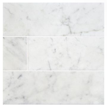 4" x 18" Marble Tile | Carrara Claro Light - Honed | Stone Tile Collection