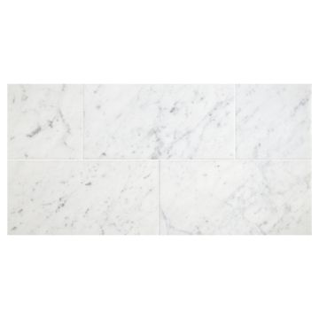 6" x 12" Marble Tile | Carrara Claro Light - Honed | Stone Tile Collection