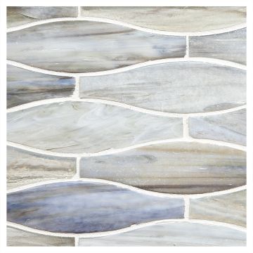 Toko glass mosaic in Bai color with a pearl finish.