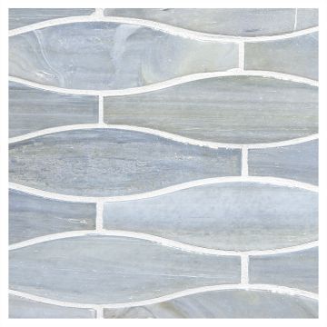 Toko glass mosaic in Luce color with a pearl finish.