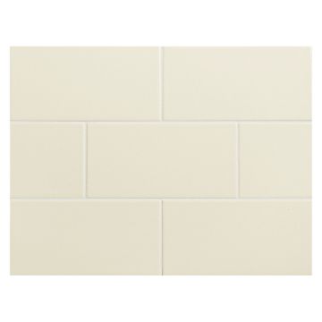Vermeere 3" x 6" ceramic subway tile in Almond #6 with a gloss finish.