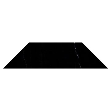 3" x 12" Trapezoid tile in honed Nero Marquina marble.
