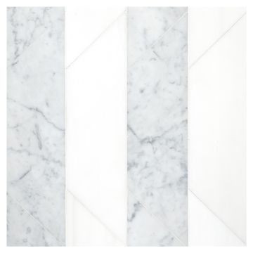 Streamline Moderne Solid tile pattern in Dolomiti and Carrara marble.