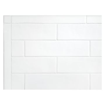 2" x 8" Zollage hand made look tile in Blanco Light color with a gloss finish.