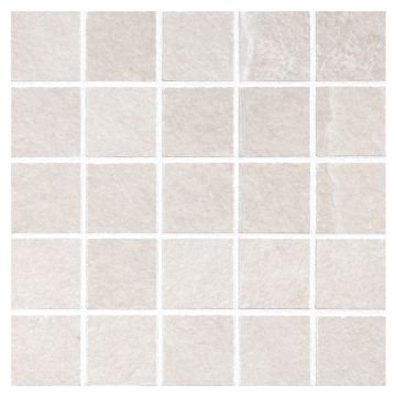 1" square porcelain mosaic in natural finished White color.